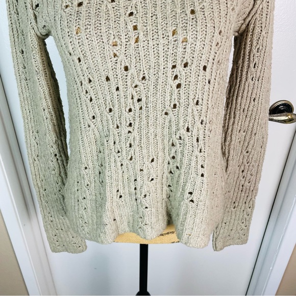 FREE PEOPLE Chunky Knit Sweater Sweatshirt Size Medium Collared Casual Weekdays - Picture 10 of 11